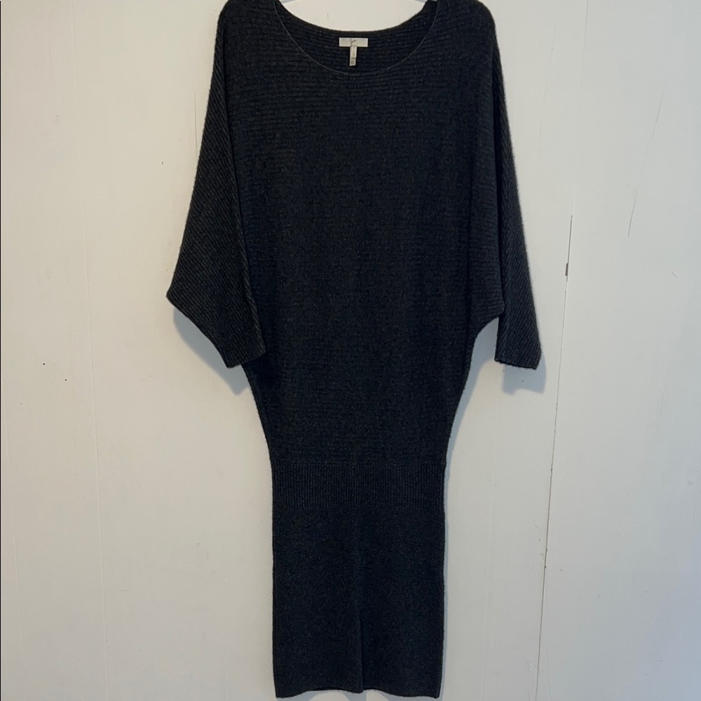 Joie Charcoal Ribbed Knit Sweater Dress I38